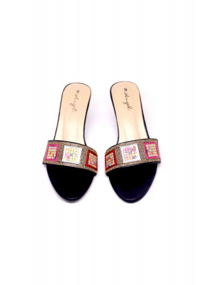 Black-pink-gold Regular pencil heel 