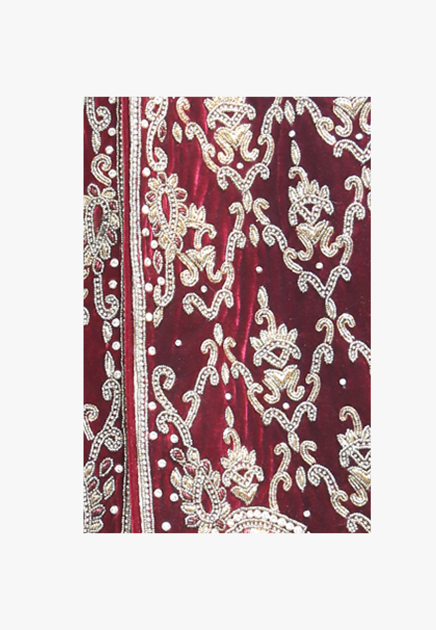 Deep maroon velvet wedding sherwani
