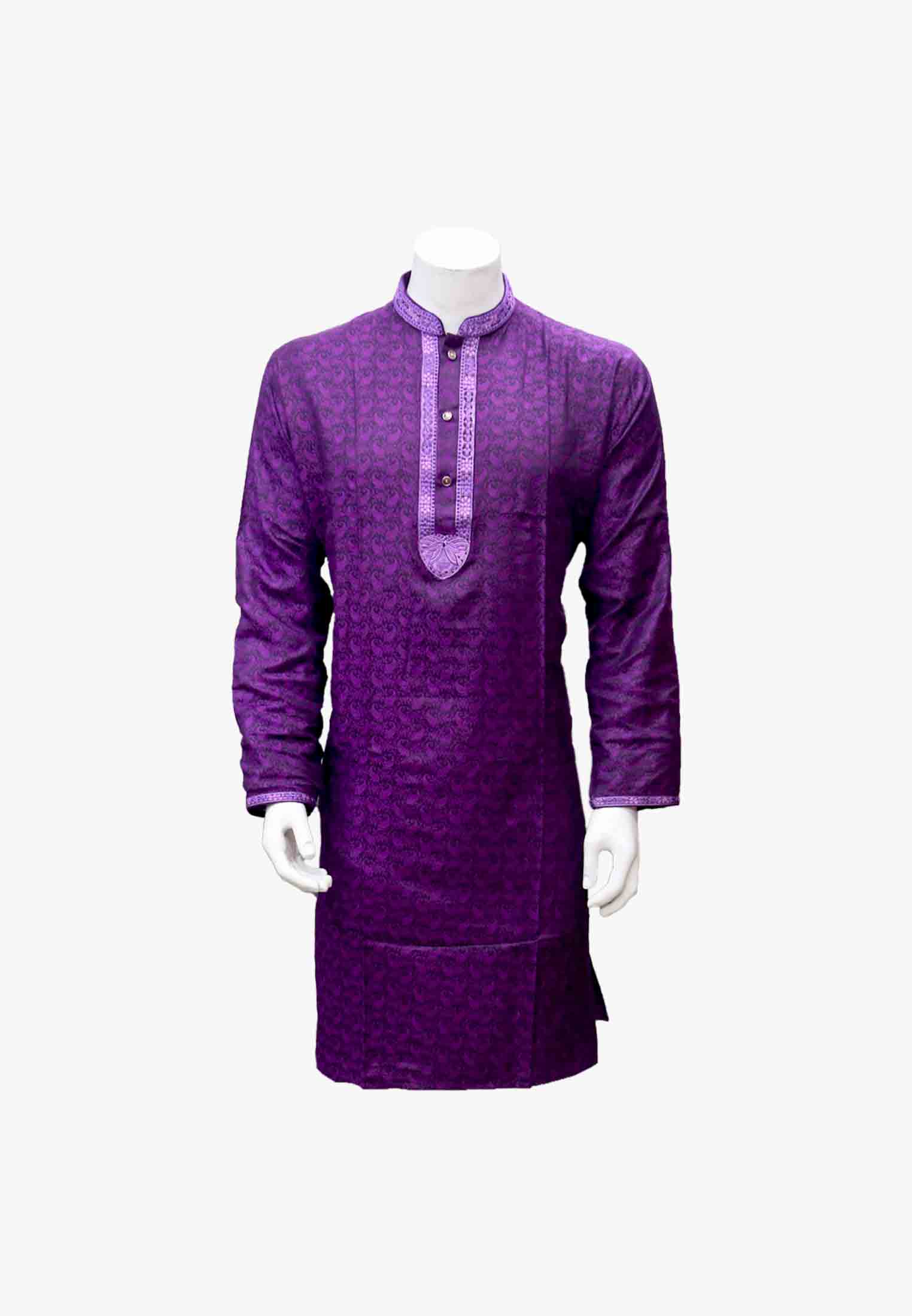 Purple neck embroidery indian panjabi