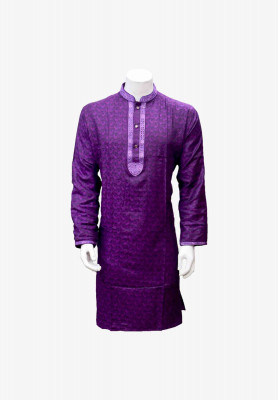 Purple neck embroidery indian panjabi