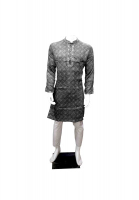 China satin print embroidery panjabi