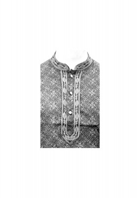 China satin print embroidery panjabi