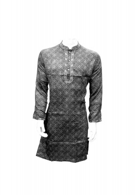 China satin print embroidery panjabi